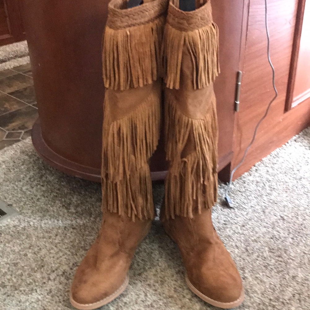 Not Rated fringe boots tall.